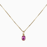 Oval Pink Sapphire Bezel Set Pendant