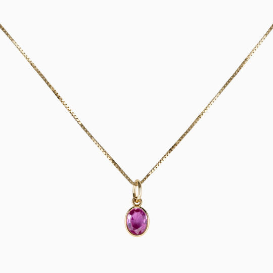Oval Pink Sapphire Bezel Set Pendant