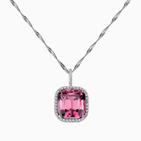 12.56ct Pink Tourmaline Pendant with Diamonds