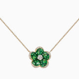 Tsavorite & Diamond Forever Flowers Necklace