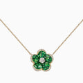 Tsavorite & Diamond Forever Flowers Necklace