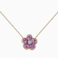 Pink Sapphire & Diamond Forever Flowers Necklace