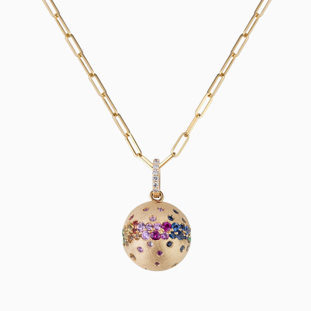Rainbow Confetti Ball and Chain