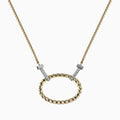 Gold Oval Rope and Diamond Chain Necklace