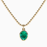Oval Emerald Bezel Set Pendant