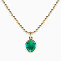 Oval Emerald Bezel Set Pendant
