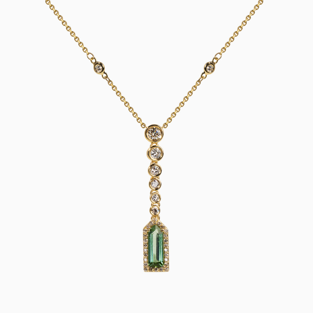 Green Tourmaline Drop Necklace