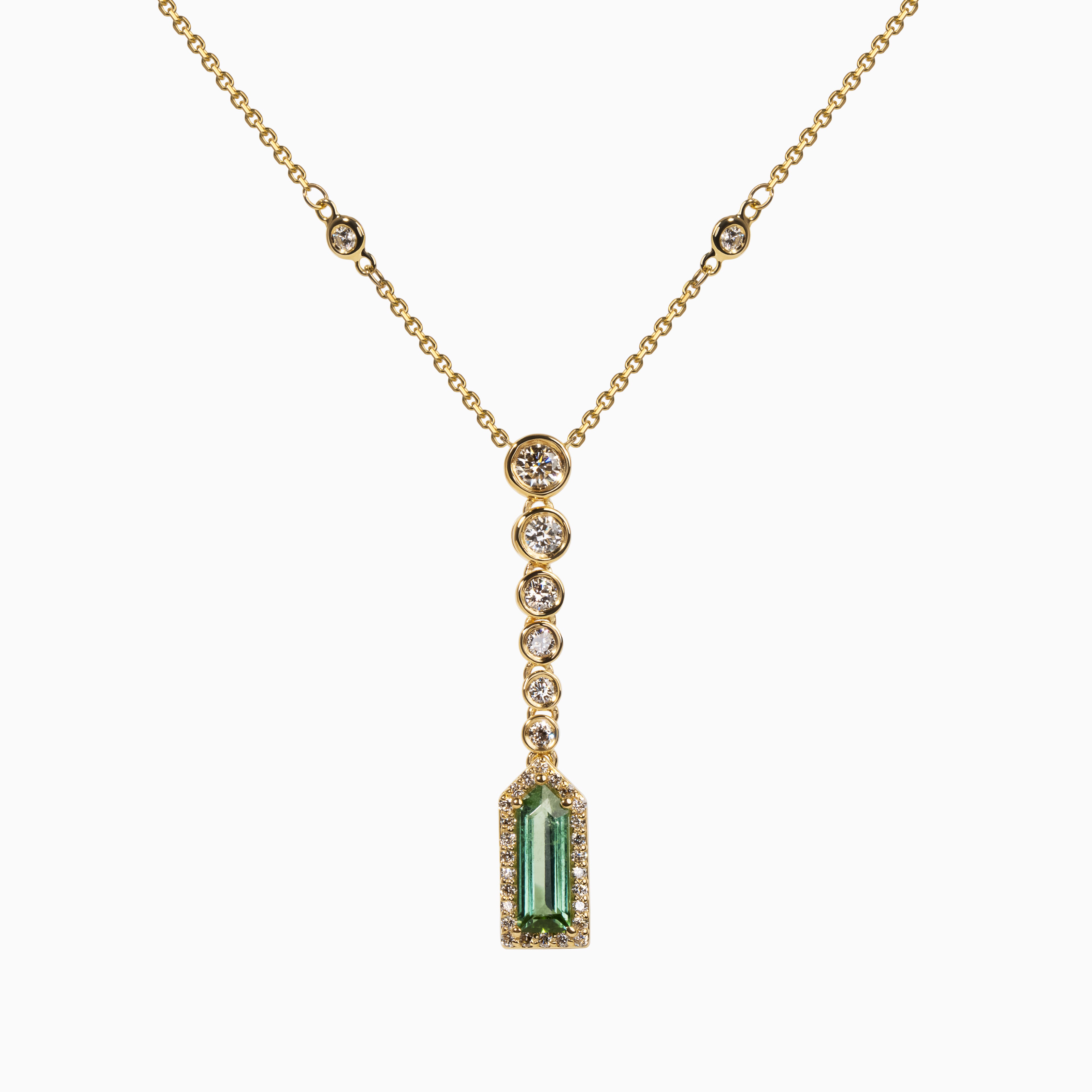 Green Tourmaline Drop Necklace