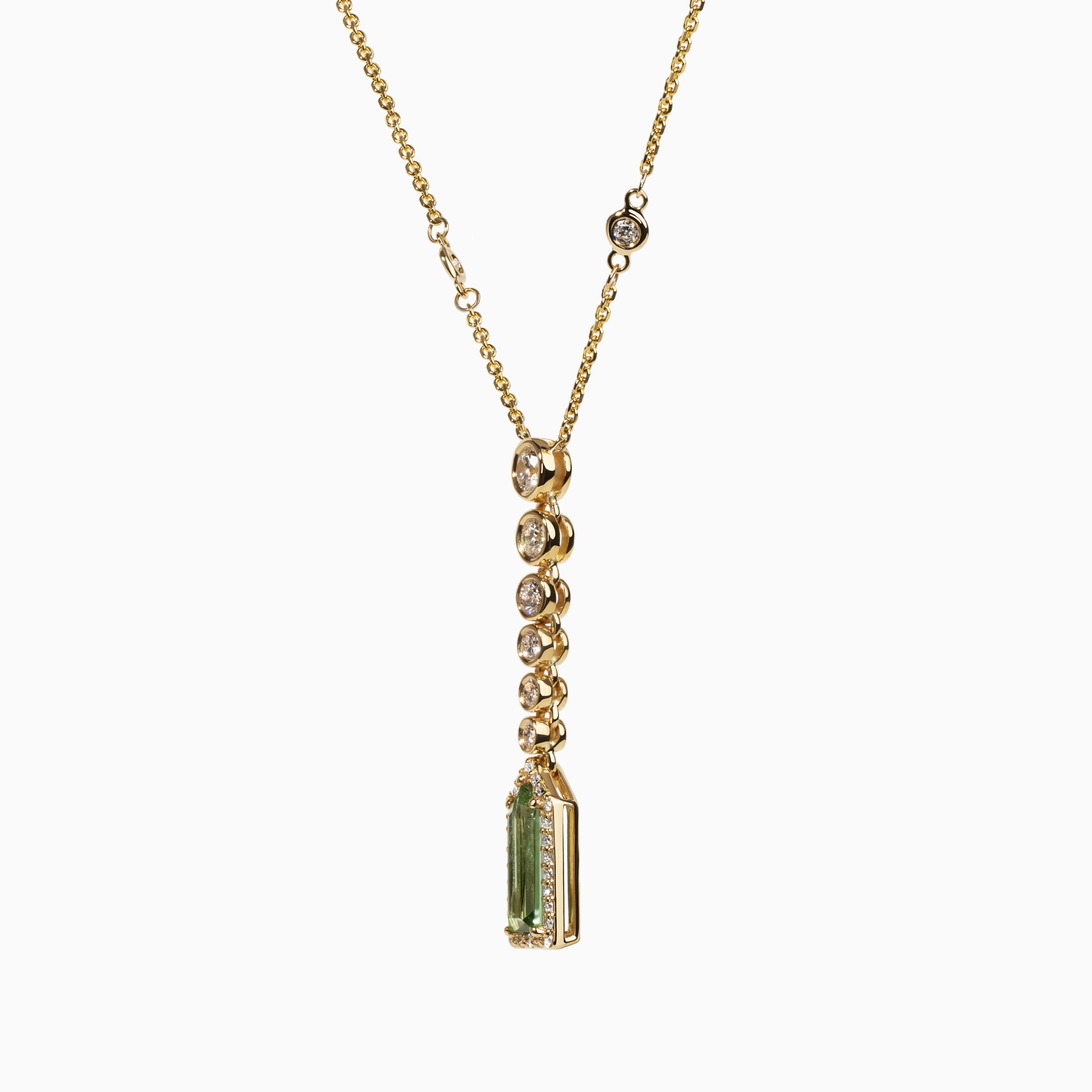 Green Tourmaline Drop Necklace