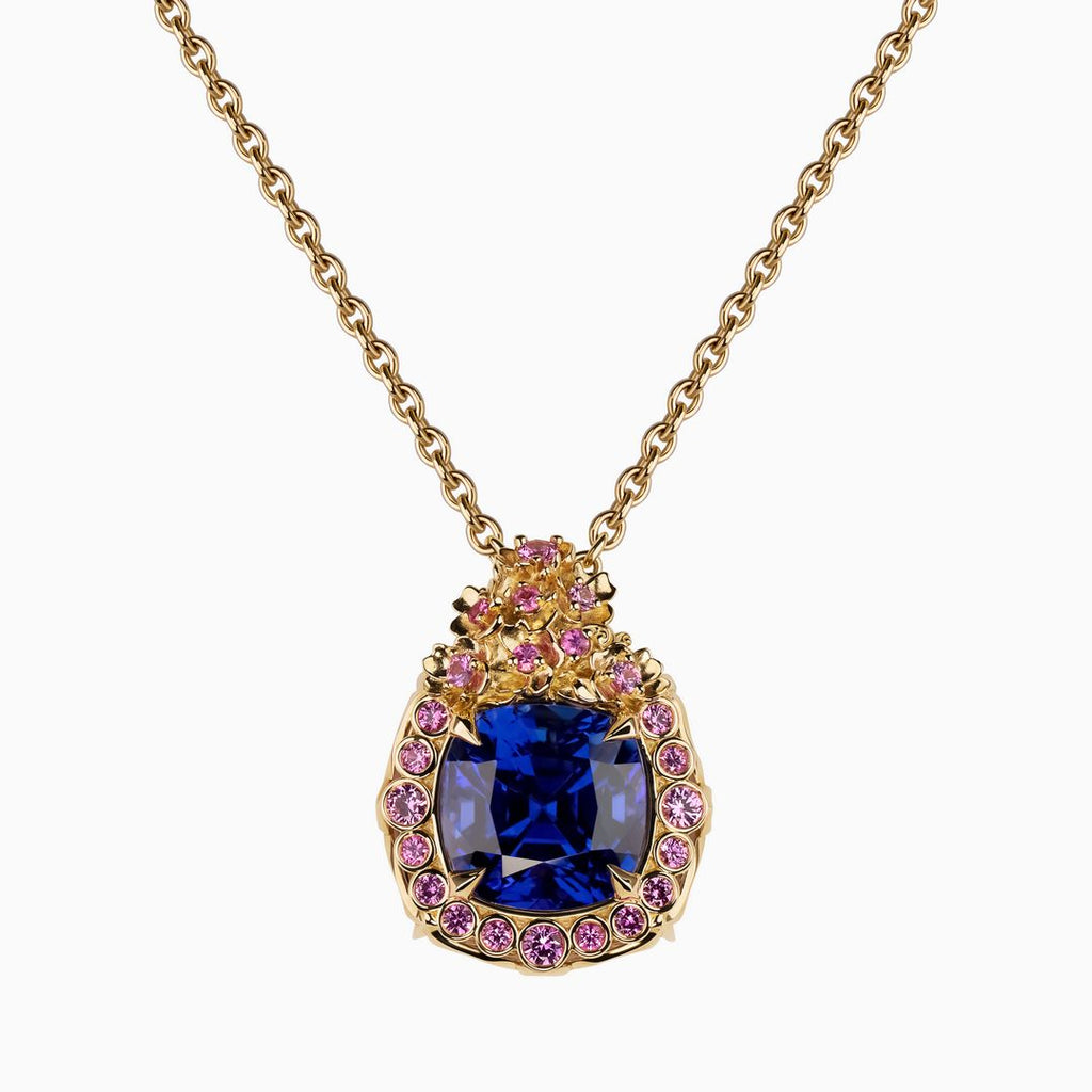 Tanzanite Flower Garden Pendant