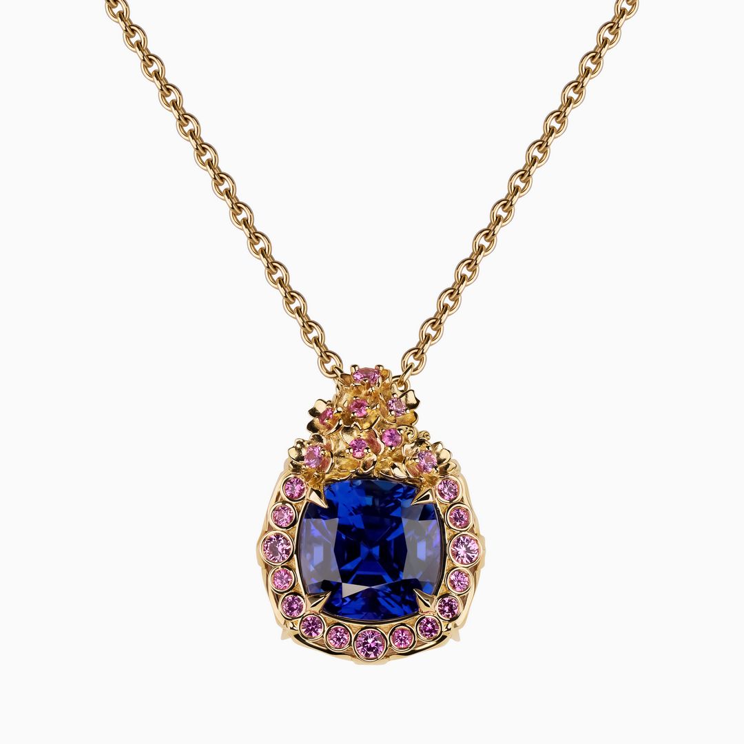 Tanzanite Flower Garden Pendant