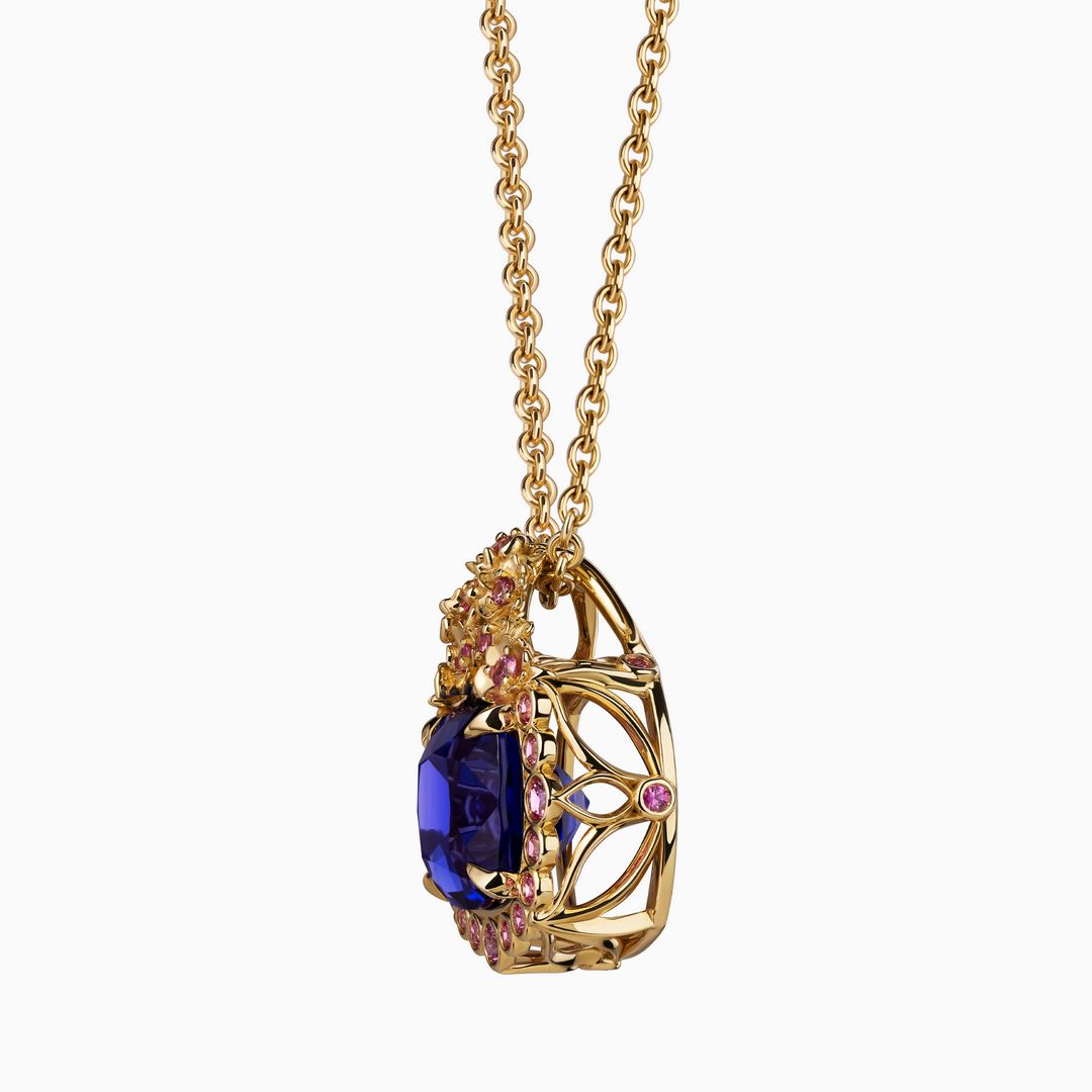 Tanzanite Flower Garden Pendant
