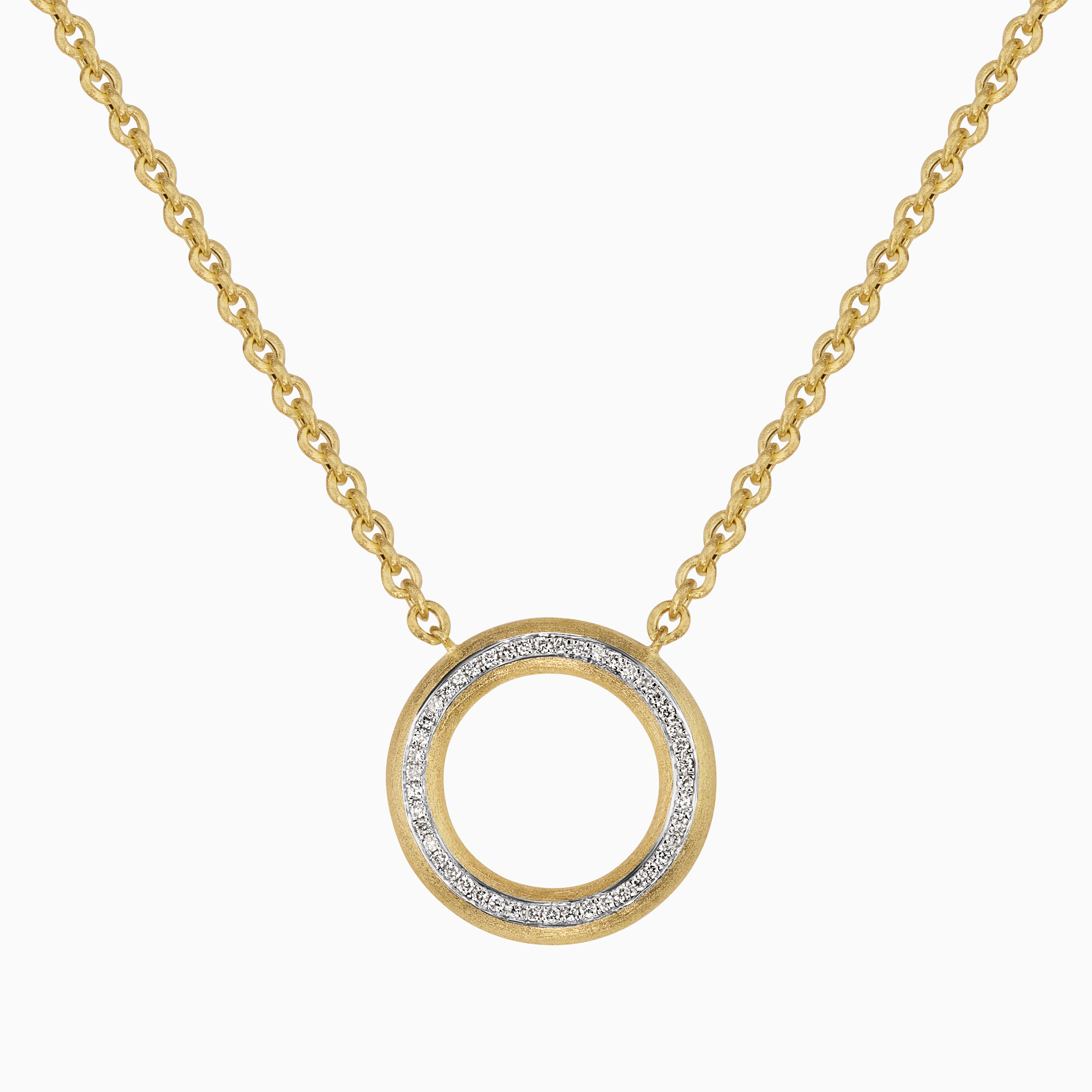 Gold & Diamond Circle Pendant