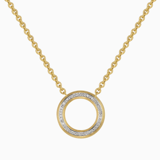 Gold & Diamond Circle Pendant