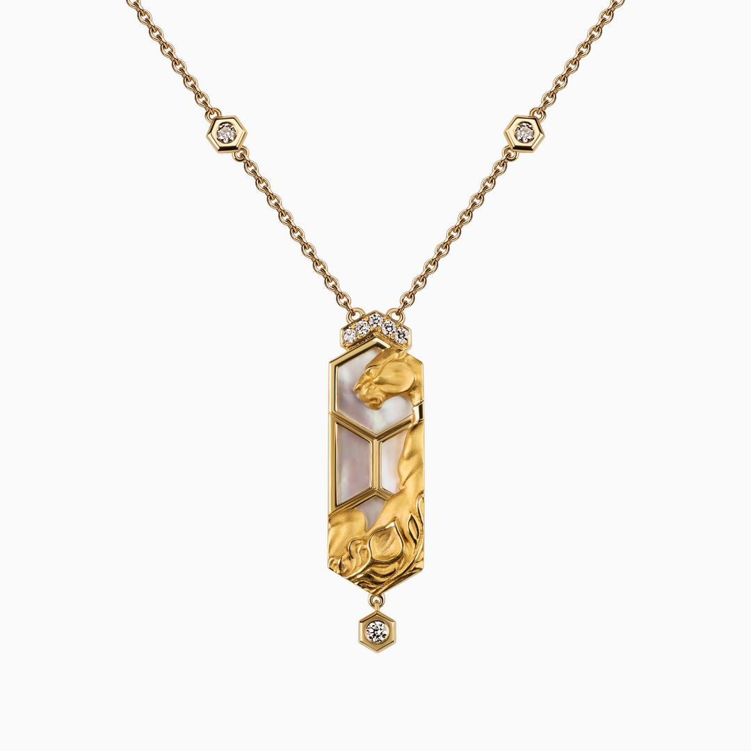 Hexagon Panther Necklace