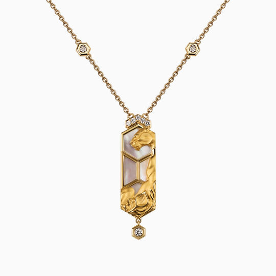Hexagon Panther Necklace