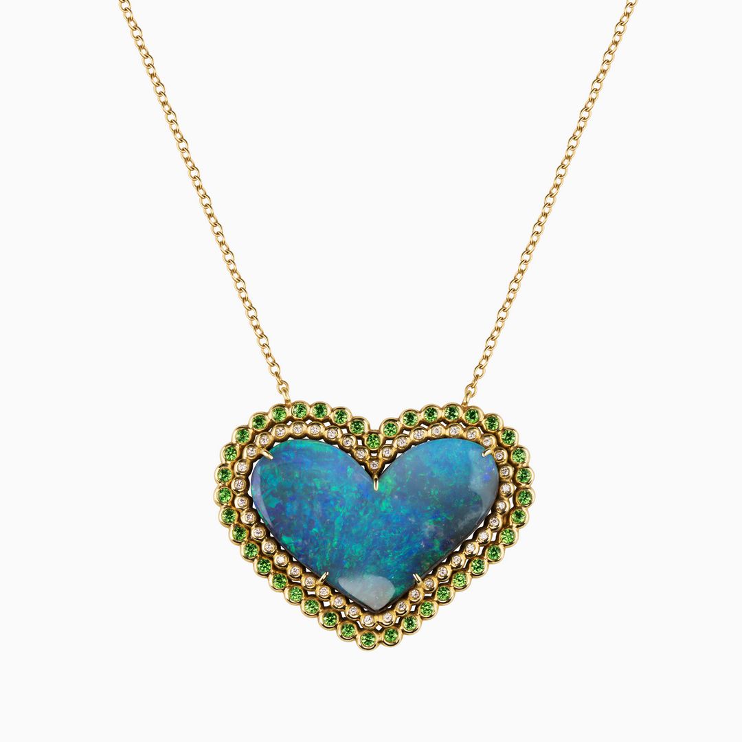 Heart Australian Opal Necklace