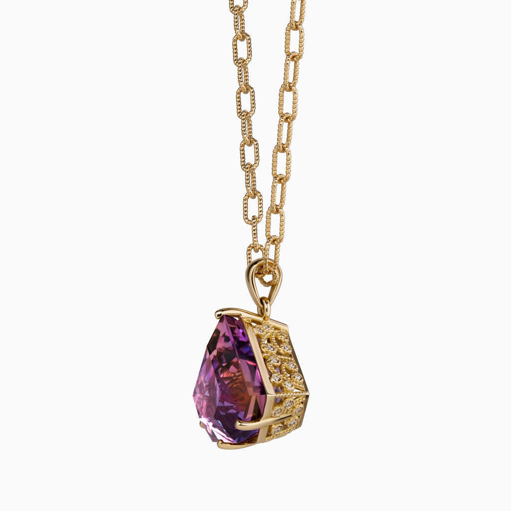 23.27ct Amethyst Pendant with Diamonds