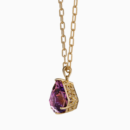 23.27ct Amethyst Pendant with Diamonds