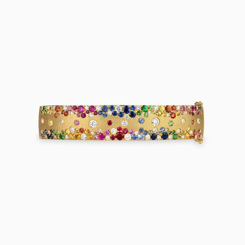 Rainbow Confetti Bangle - Wide