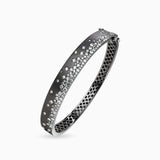 Black Satin Diamond Confetti Bangle