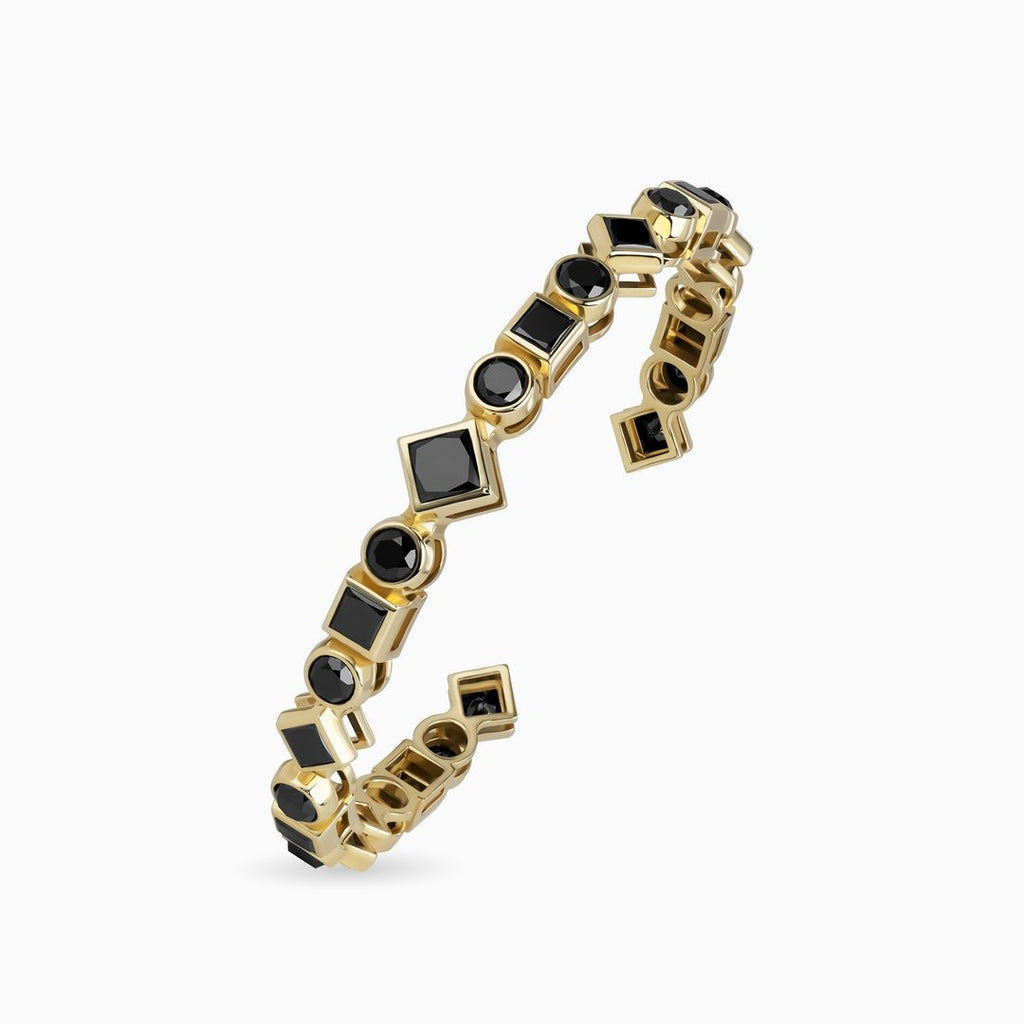 Multi Shape Black Diamond Cuff