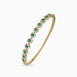 Emerald and Diamond Flower Bangle
