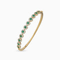 Emerald and Diamond Flower Bangle