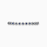 Blue Sapphire and Diamond Flower Bangle