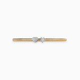 Two-toned Ribbed Bracelet with Pave Heart and Star