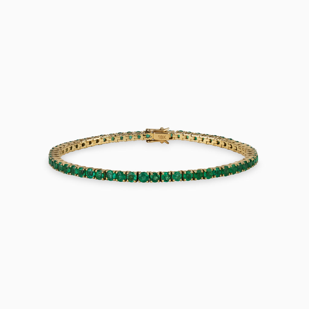 Round Emerald Tennis Bracelet