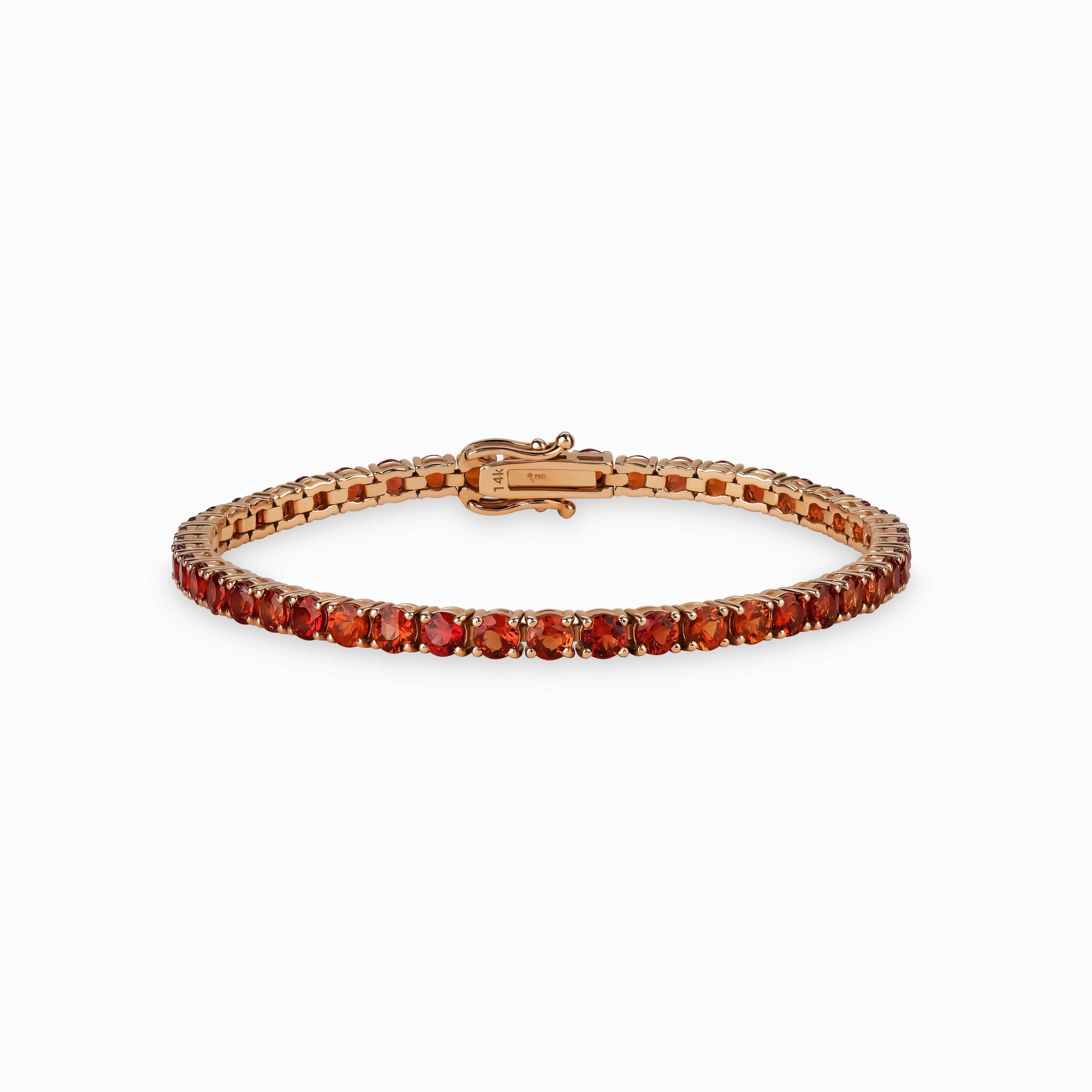 3.6mm Orange Sapphire Tennis Bracelet