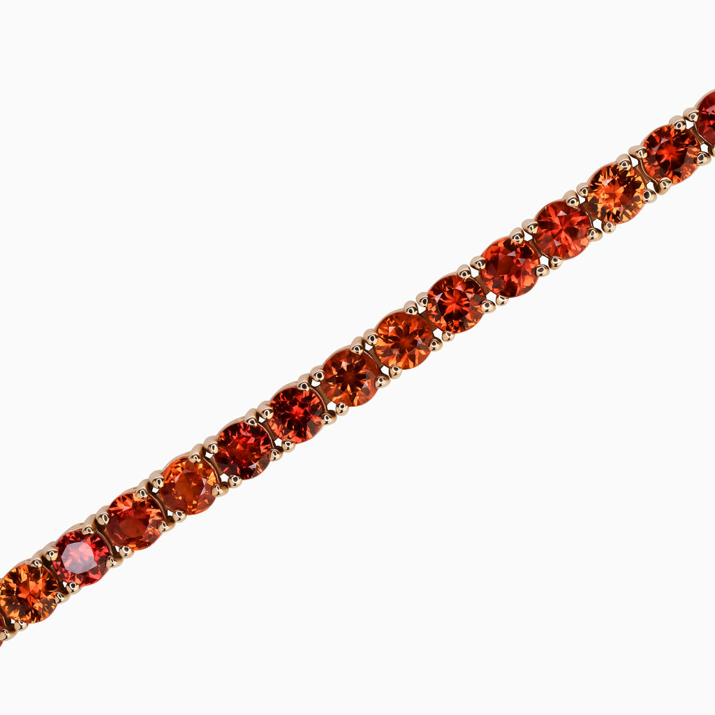 3.6mm Orange Sapphire Tennis Bracelet