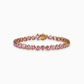 Heart Pink Sapphire Bezel Set Bracelet