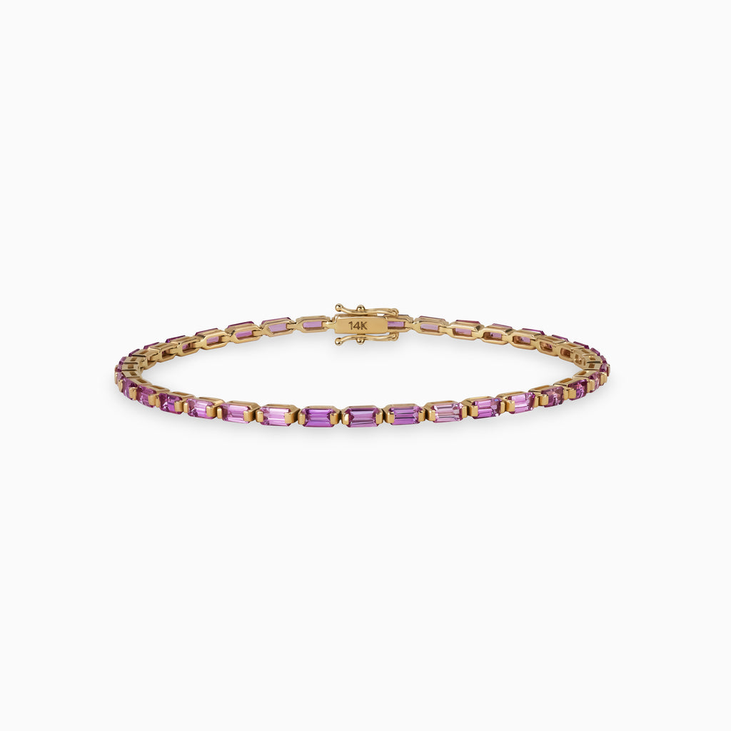 Baguette Pink Sapphire Bracelet