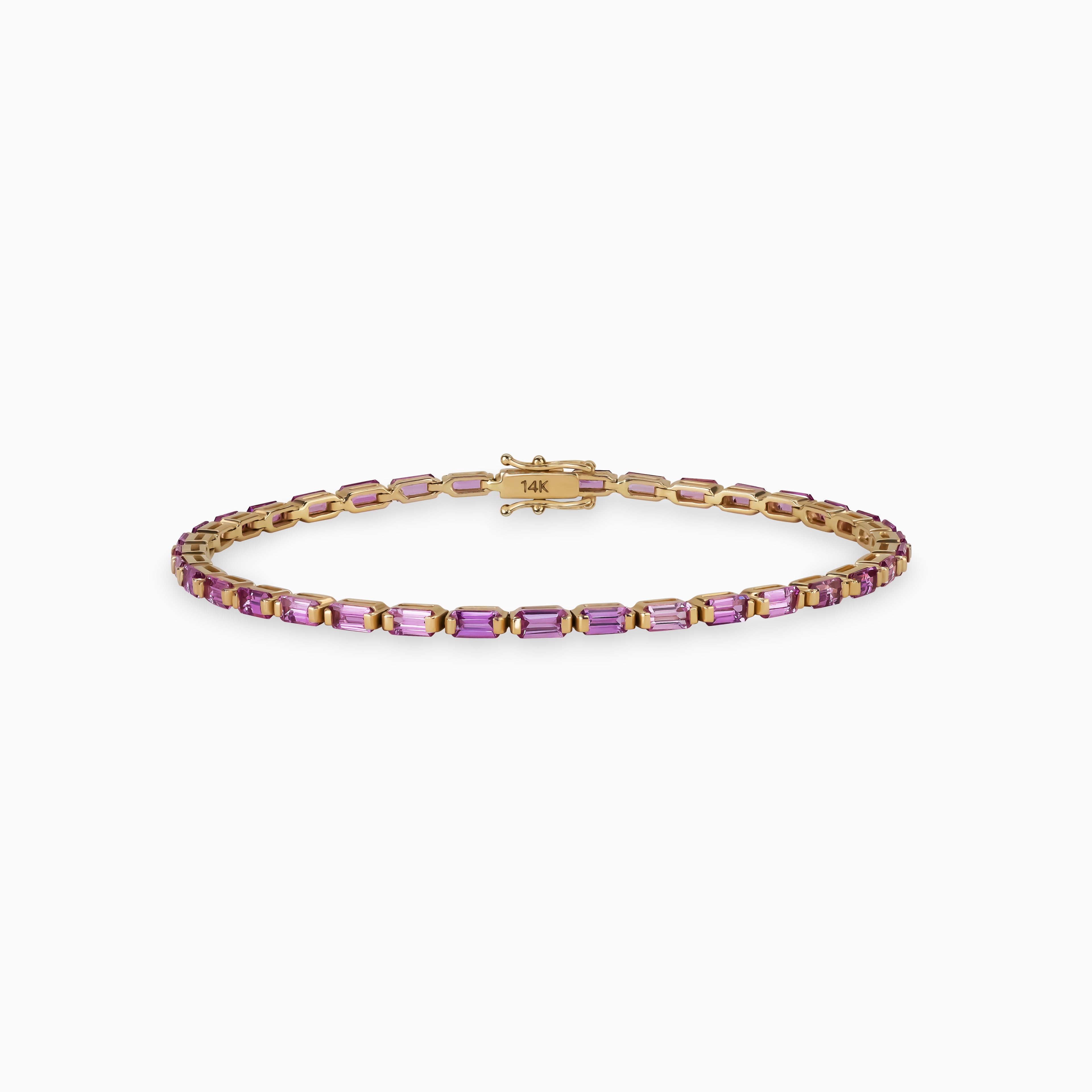Baguette Pink Sapphire Bracelet