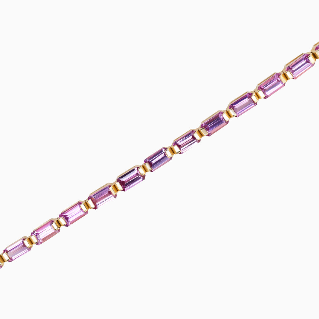 Baguette Pink Sapphire Bracelet