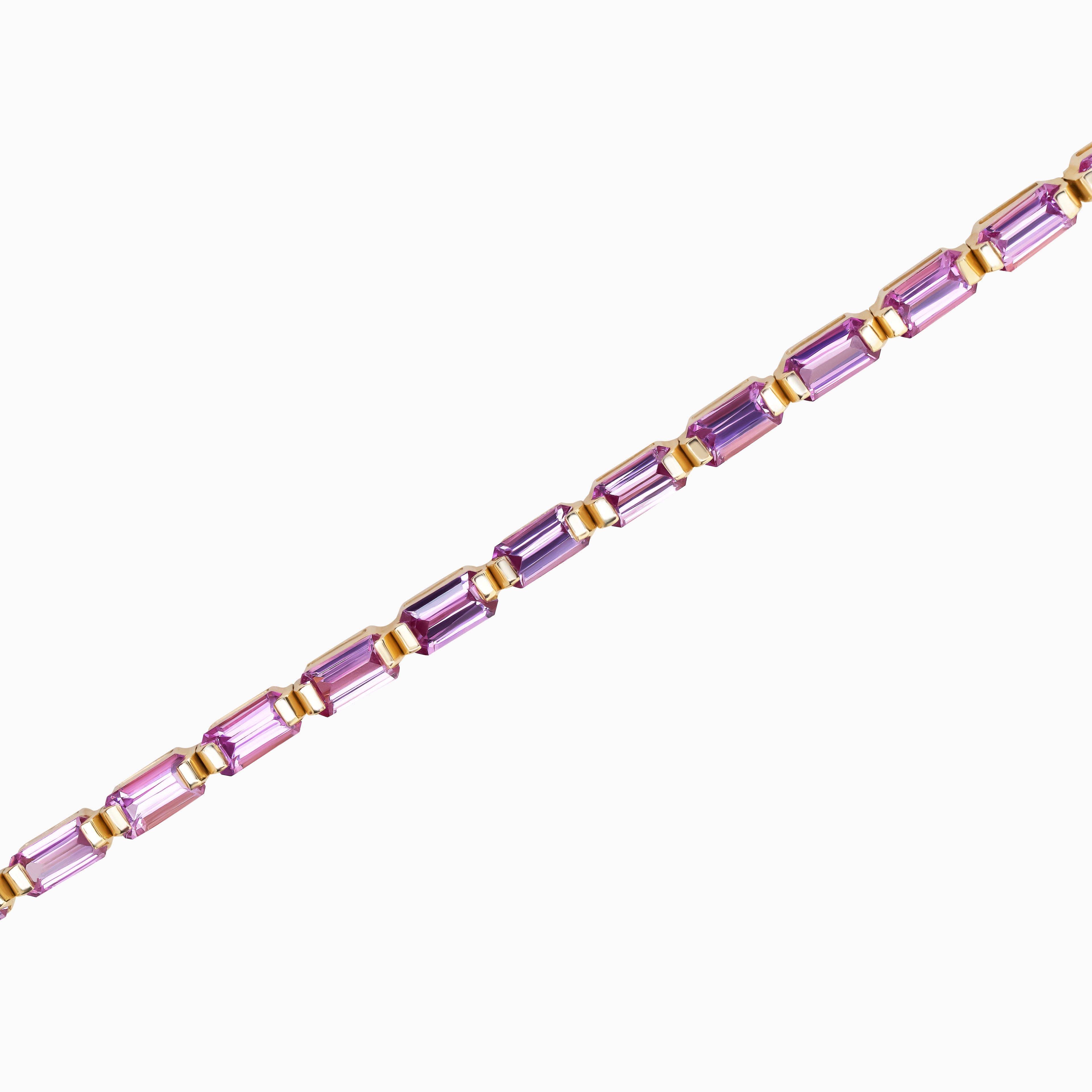 Baguette Pink Sapphire Bracelet