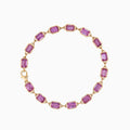 Emerald Cut Pink Sapphire Bezel Set Bracelet