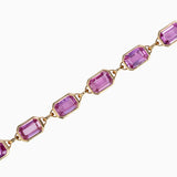Emerald Cut Pink Sapphire Bezel Set Bracelet