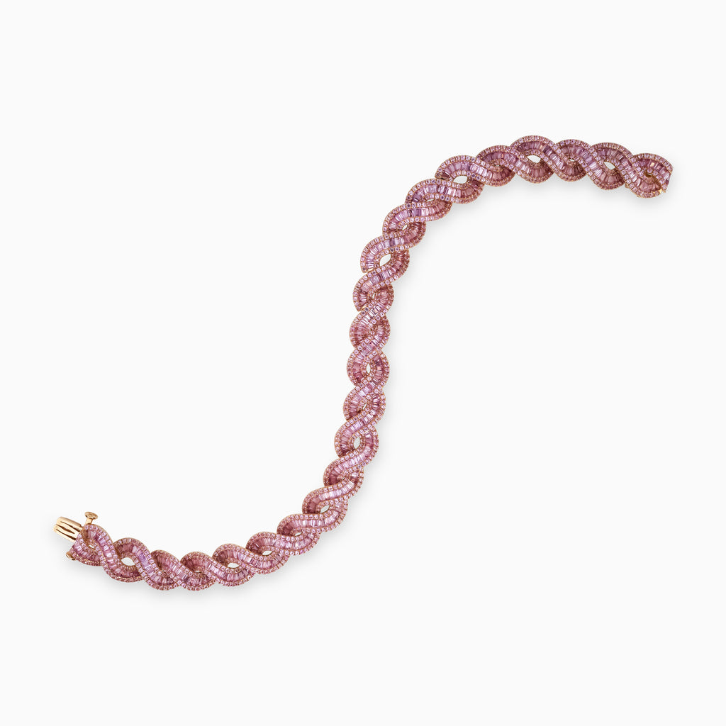 Pink Sapphire Twist Tennis Bracelet