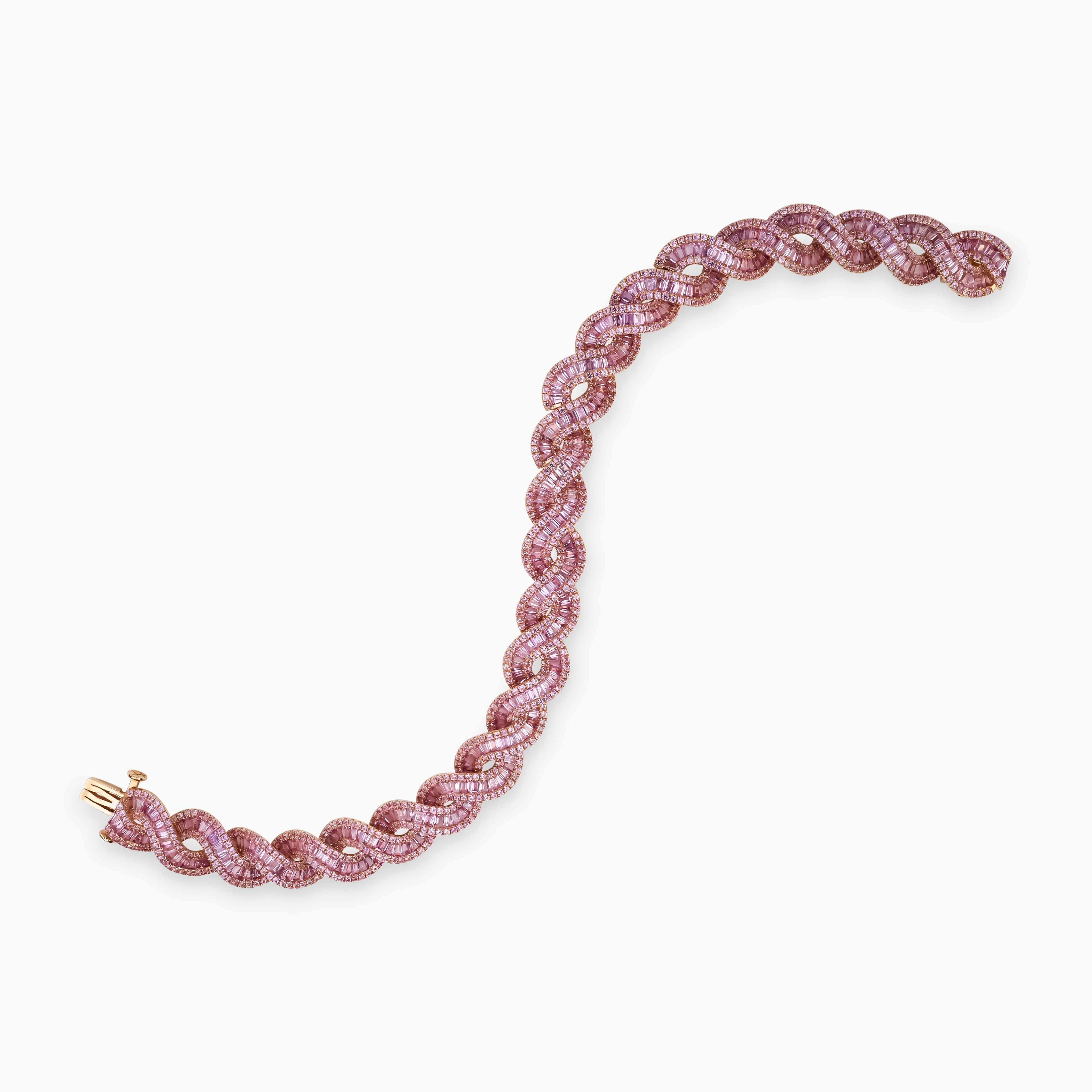Pink Sapphire Twist Tennis Bracelet