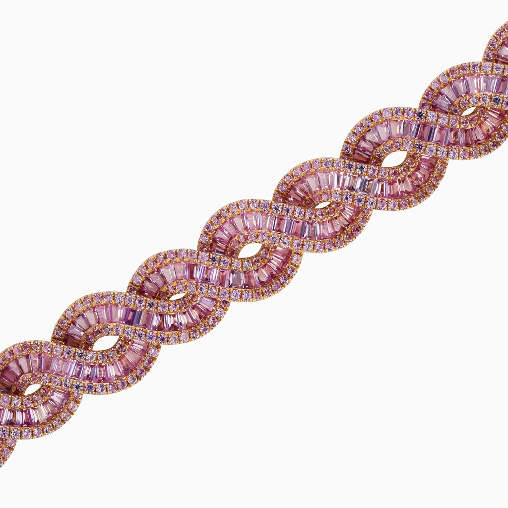 Pink Sapphire Twist Tennis Bracelet