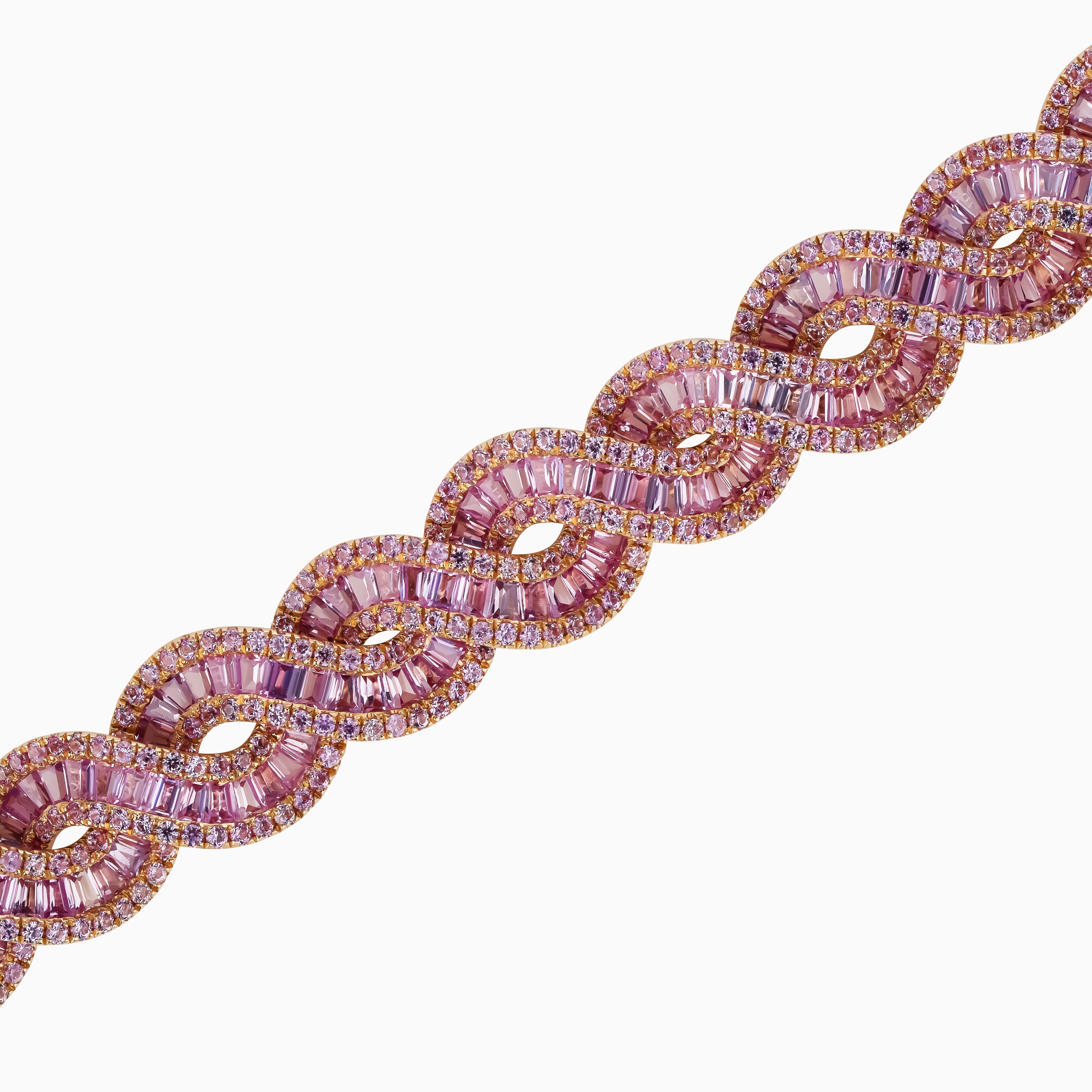 Pink Sapphire Twist Tennis Bracelet