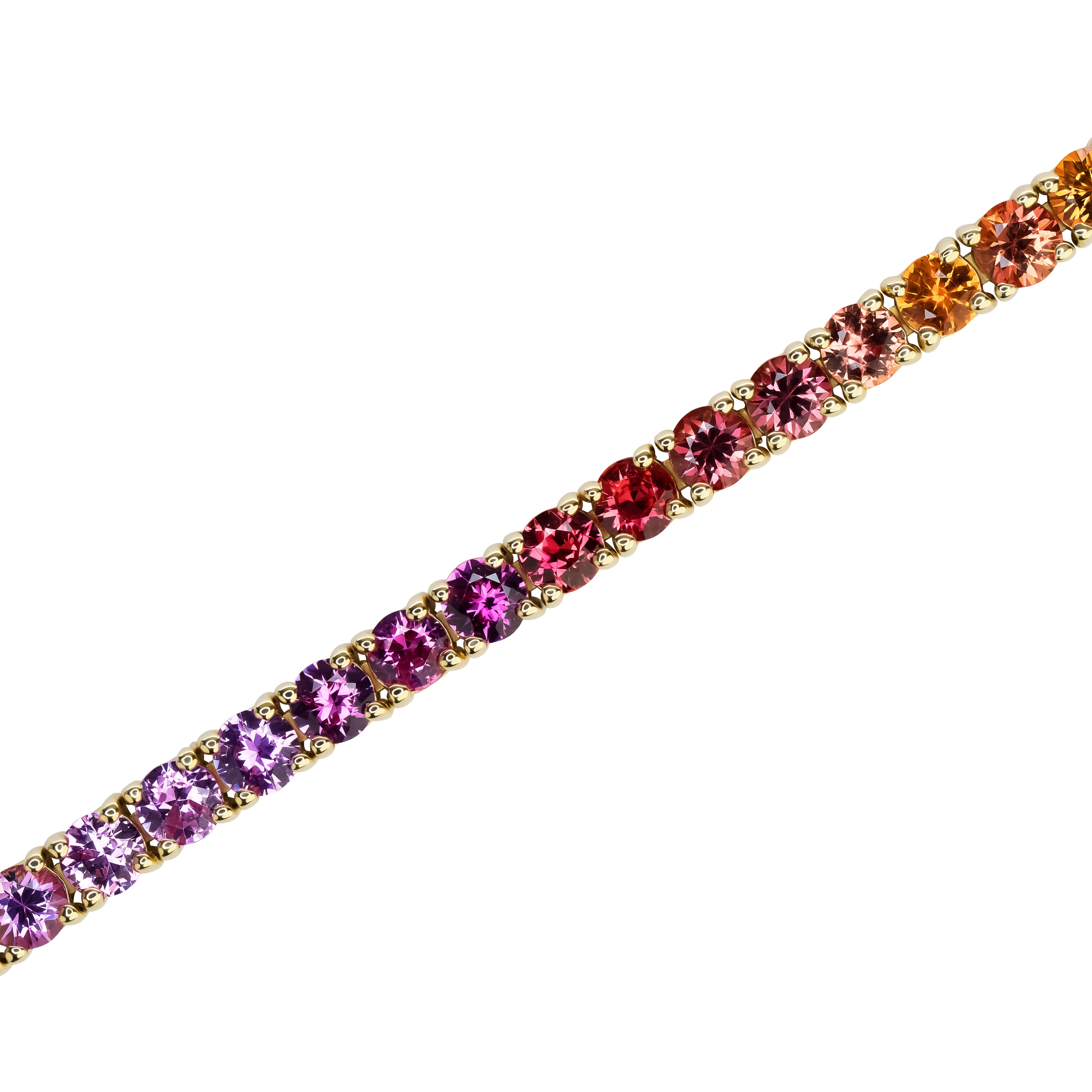 3mm Gradient Rainbow Sapphire Tennis Bracelet