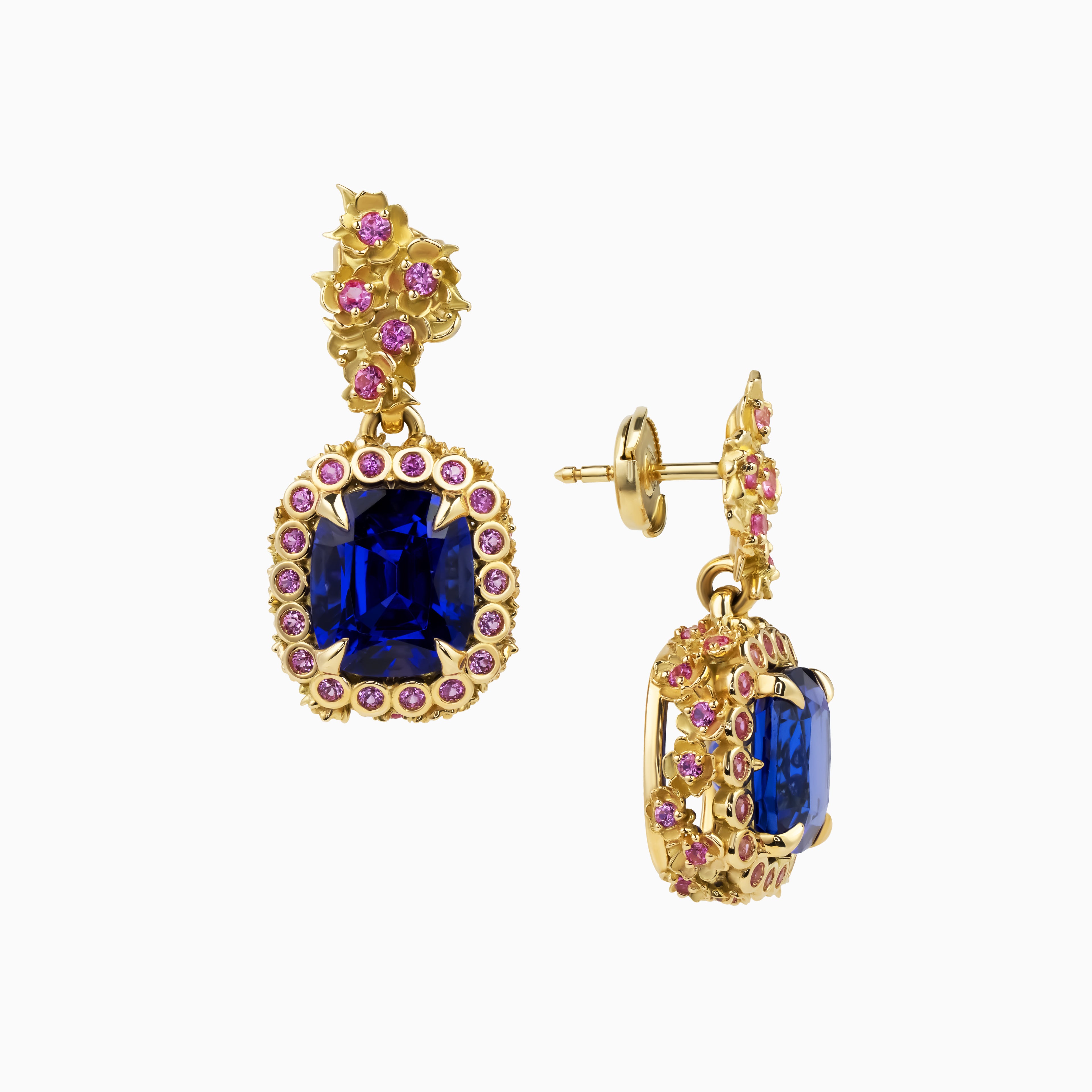 Tanzanite Flower Garden Earrings