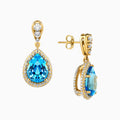 9.50ct Blue Topaz Drop Earrings with Diamonds