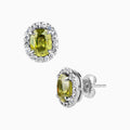 4.68ct Sphene Stud Earrings with Diamond Halo