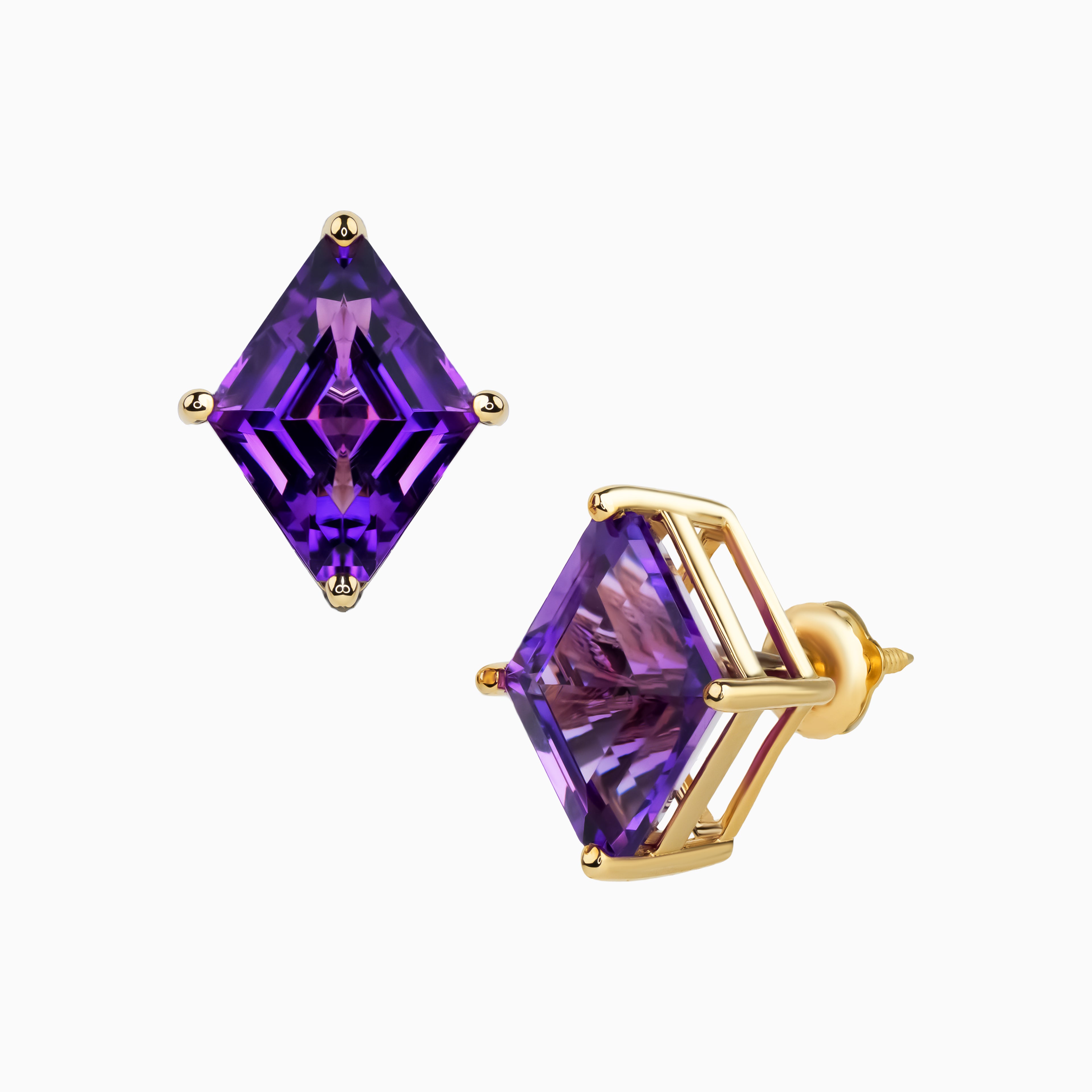 7.86 ct Kite Amethyst Stud Earrings
