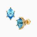 Blue Topaz Hexagon Earrings